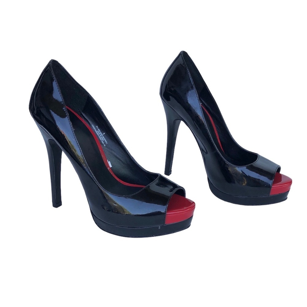 Mossimo Black & Red Peep Toe Heels Women’s Size: 9